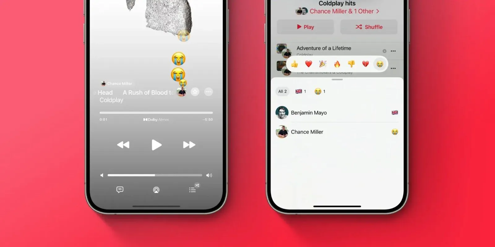 نسخه بتا iOS 17.3، امکان واکنش با ایموجی به لیست‌های پخش مشترک