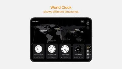 نمای عریض اپلیکیشن Clock روی نمایشگر بزرگ