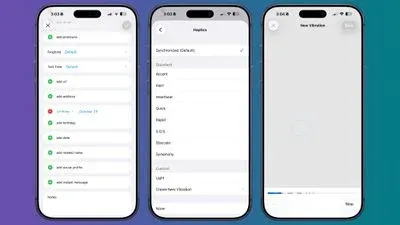 الگوی لرزش سفارشی در اپ Contacts