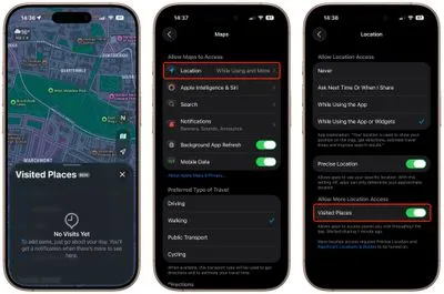 خاموش کردن Visited Places در Maps